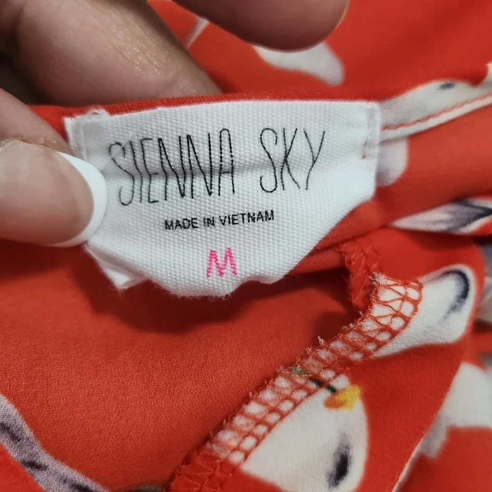 Sienna Sky peplum blouse floral v neck sz M - Picture 6 of 8